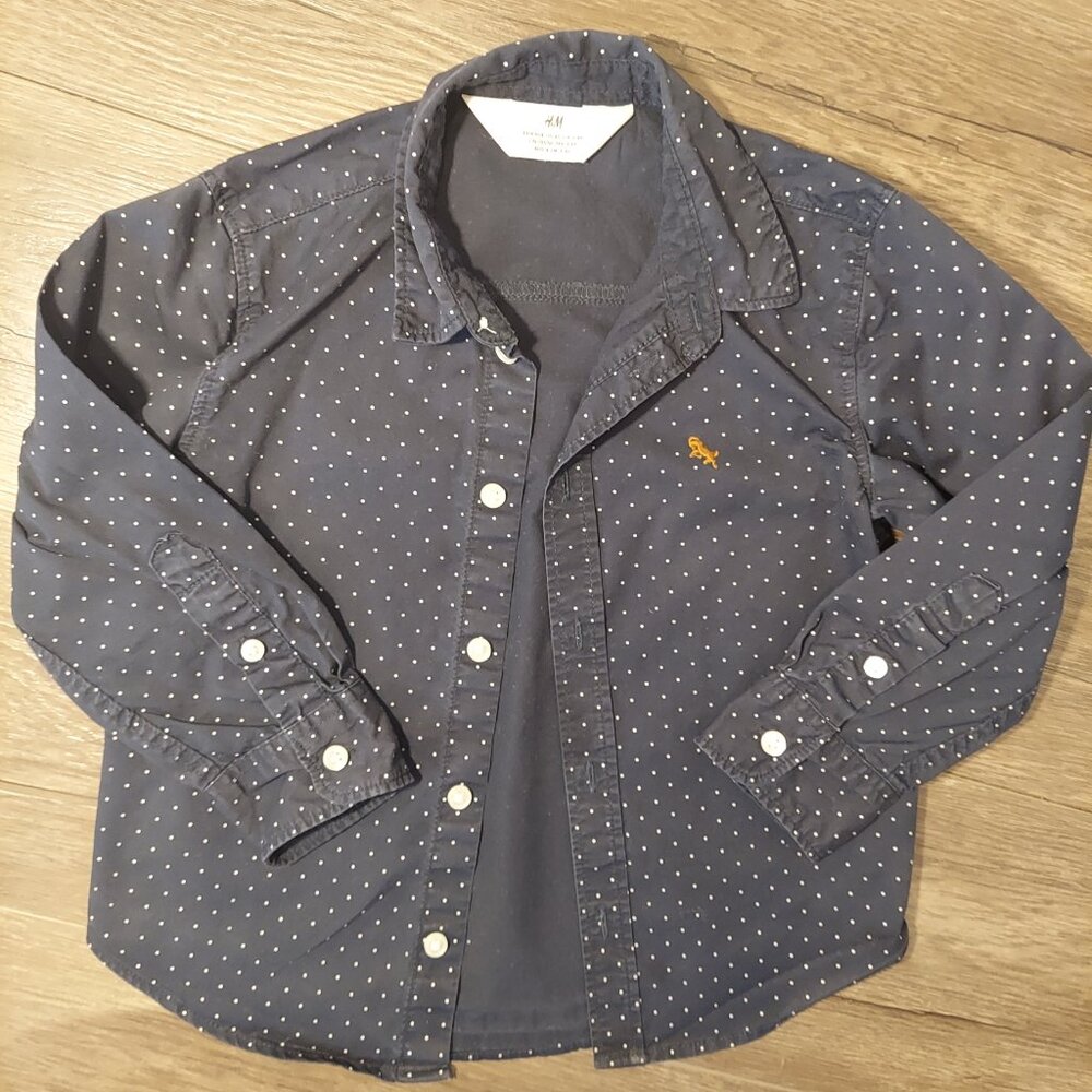 Bundle of 3 Toddler Boy Long and Short-sleeved Button Down Shirts Size 3T-4T - Picture 10 of 12